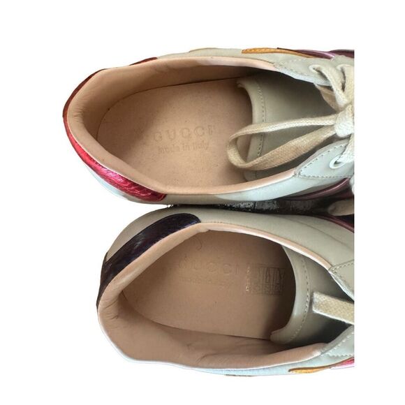 Gucci leather ace flame sneakers size 8 Euro 42 Us 8.5/9 - Picture 5 of 10